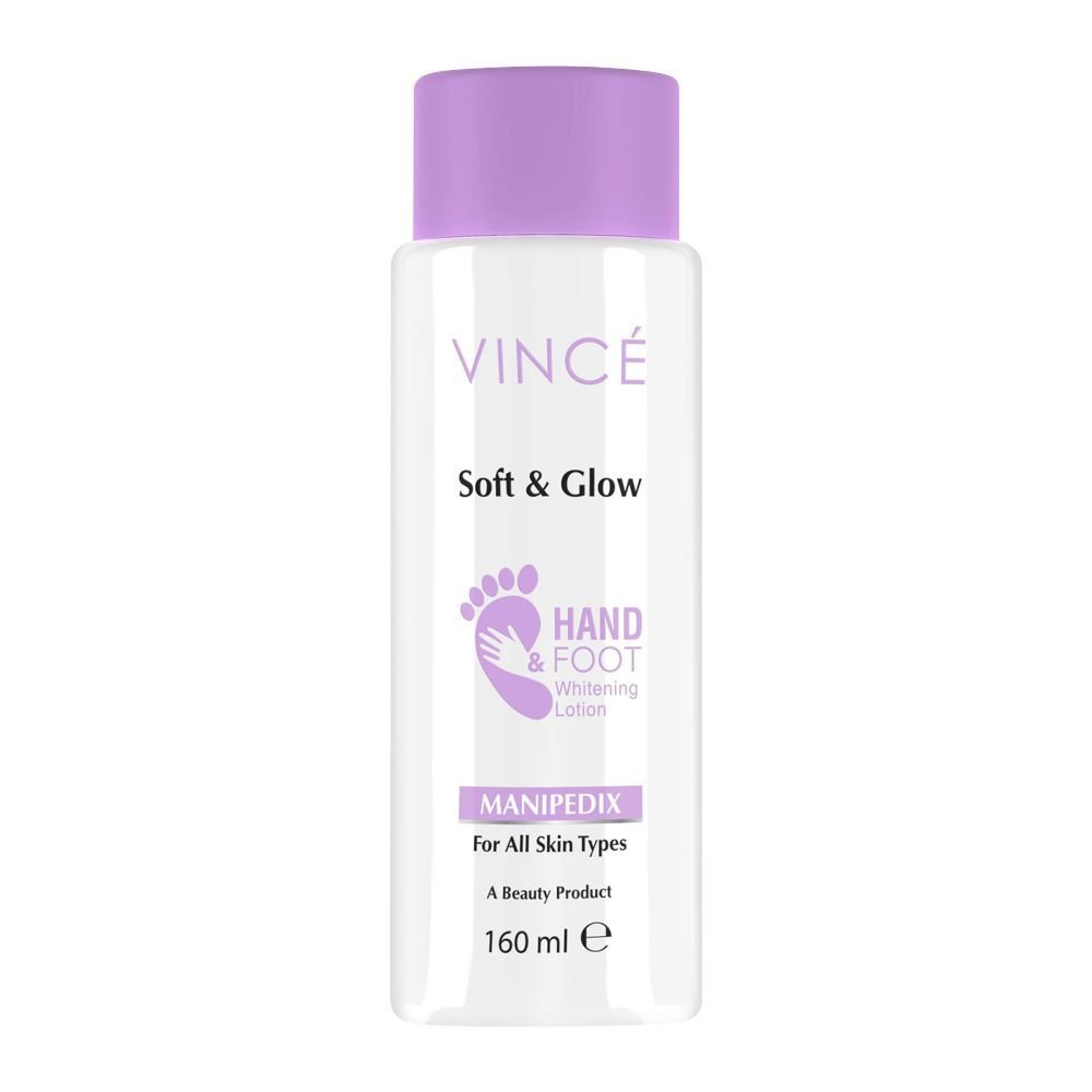 Vince Soft & Glow Manipedix Hand & Foot Whitening Lotion, All Skin Types (160ml)