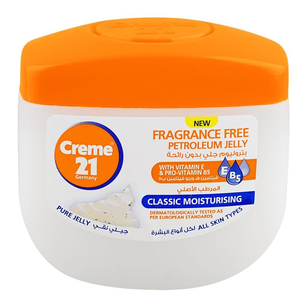 Creme 21 Classic Moisturizing Fragrance Free Petroleum Jelly With Vitamin E & B5 (300ml)