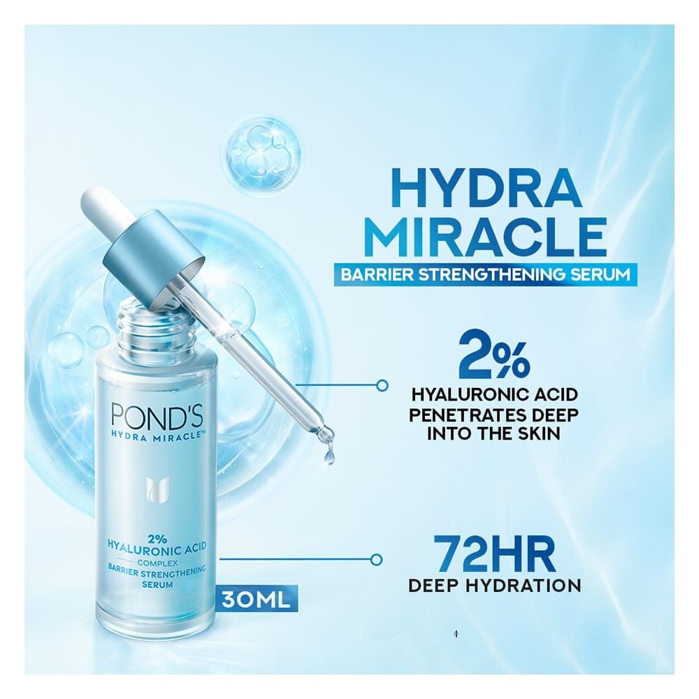 Ponds Hydra Miracle 2% Hyaluronic Acid Complex Barrier Strengthening Serum (30ml)