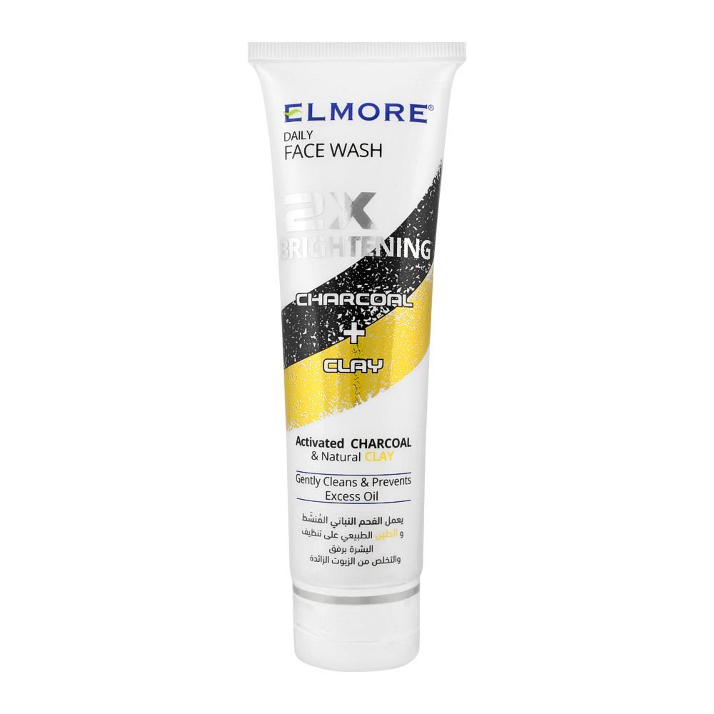 Elmore 2x Brightening Charcoal + Clay Daily Face Wash (100ml)