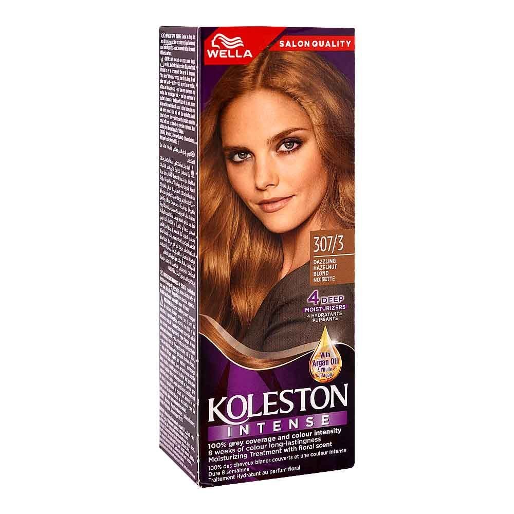Wella Koleston Intense Hair Color Cream Phenylenediamines Hydrogen Peroxide Argan Oil 307/3 Dazzling Hazelnut
