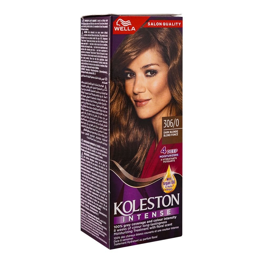 Wella Koleston Intense Hair Color Cream Phenylenediamines Hydrogen Peroxide Argan Oil 306/0 Dark Blonde