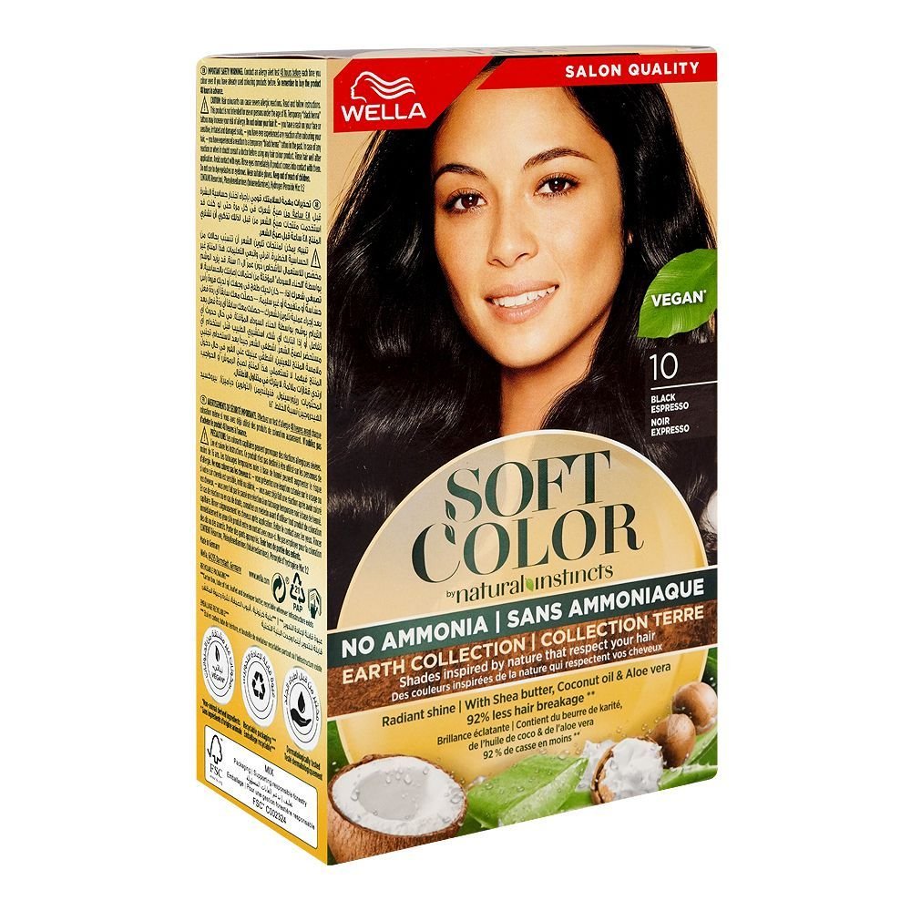 Wella Soft Color No Ammonia Hair Color Phenylenediamines Hydrogen Peroxide Vegan 10 Black Espresso