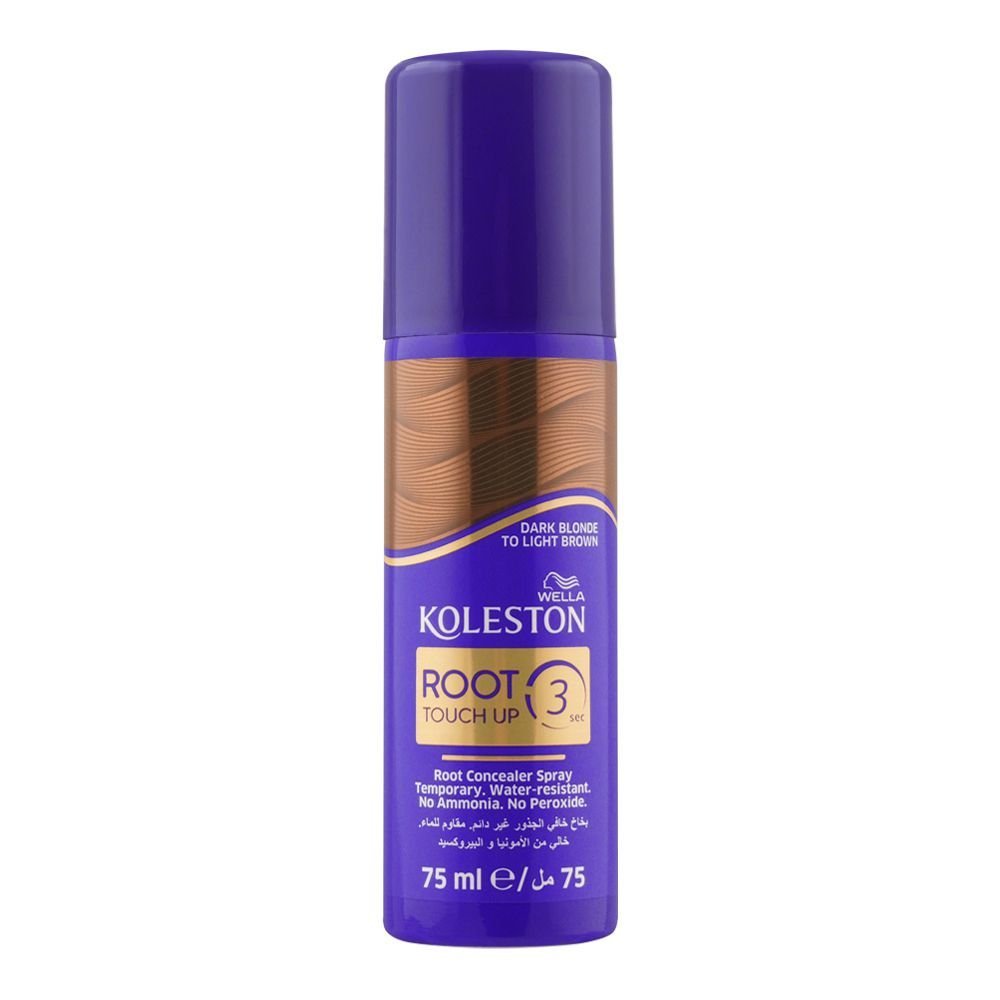 Wella Koleston Roots Touch Up 3 Sec Root Concealer Hair Spray, Dark Blonde To Light Brown (75ml)