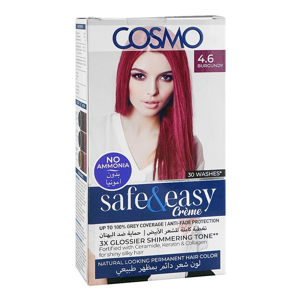 Cosmo No Ammonia Safe & Easy Permanent Hair Color Hair Color 4.6 Burgundy