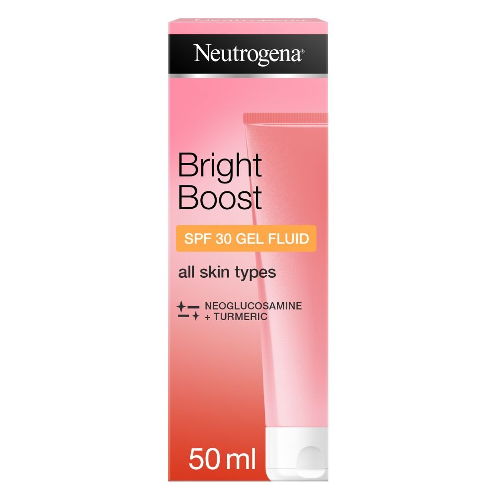 Neutrogena Bright Boost Gel Fluid Spf30 With Neoglucosamine + Vitamin C & E, Reduce Hyperpigmentation & Dark Spots (50ml)