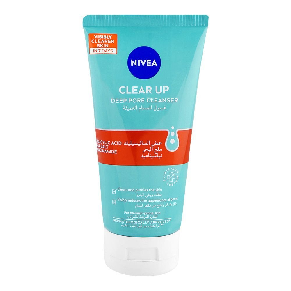 Nivea Clear Up Salicylic Acid Sea Salt Niacinamide Deep Pore Cleanser (150ml)