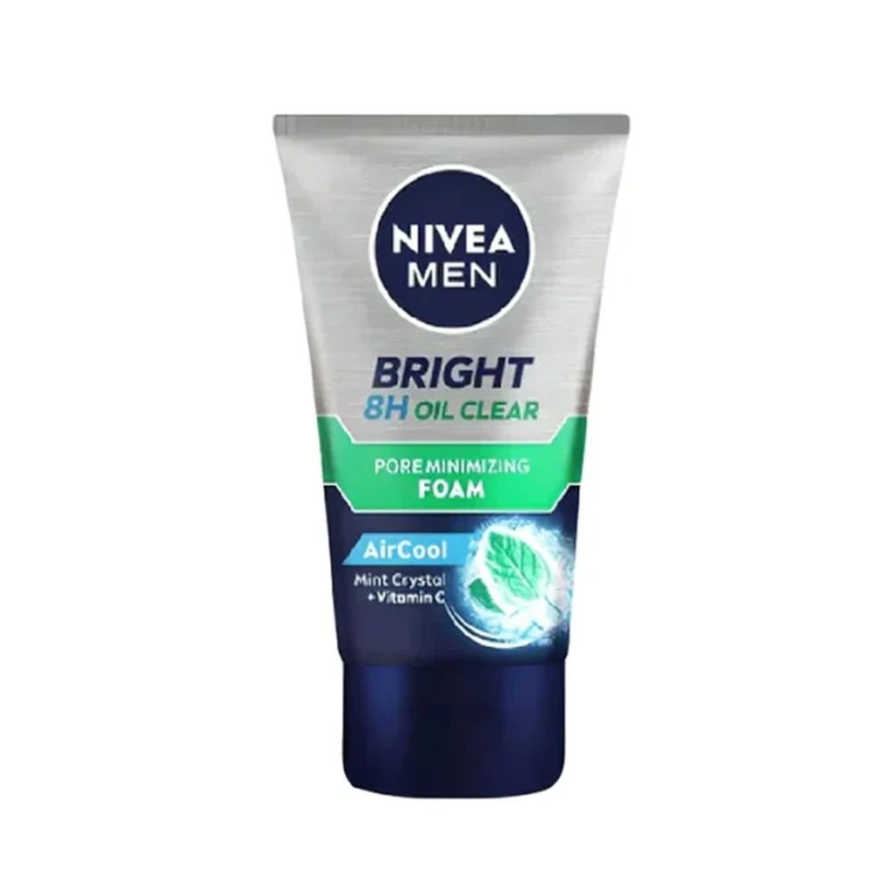 Nivea Men Bright Oil Clear Pore Minimizing Foam Face Wash With Mint Crystal & Vitamin C (100ml)