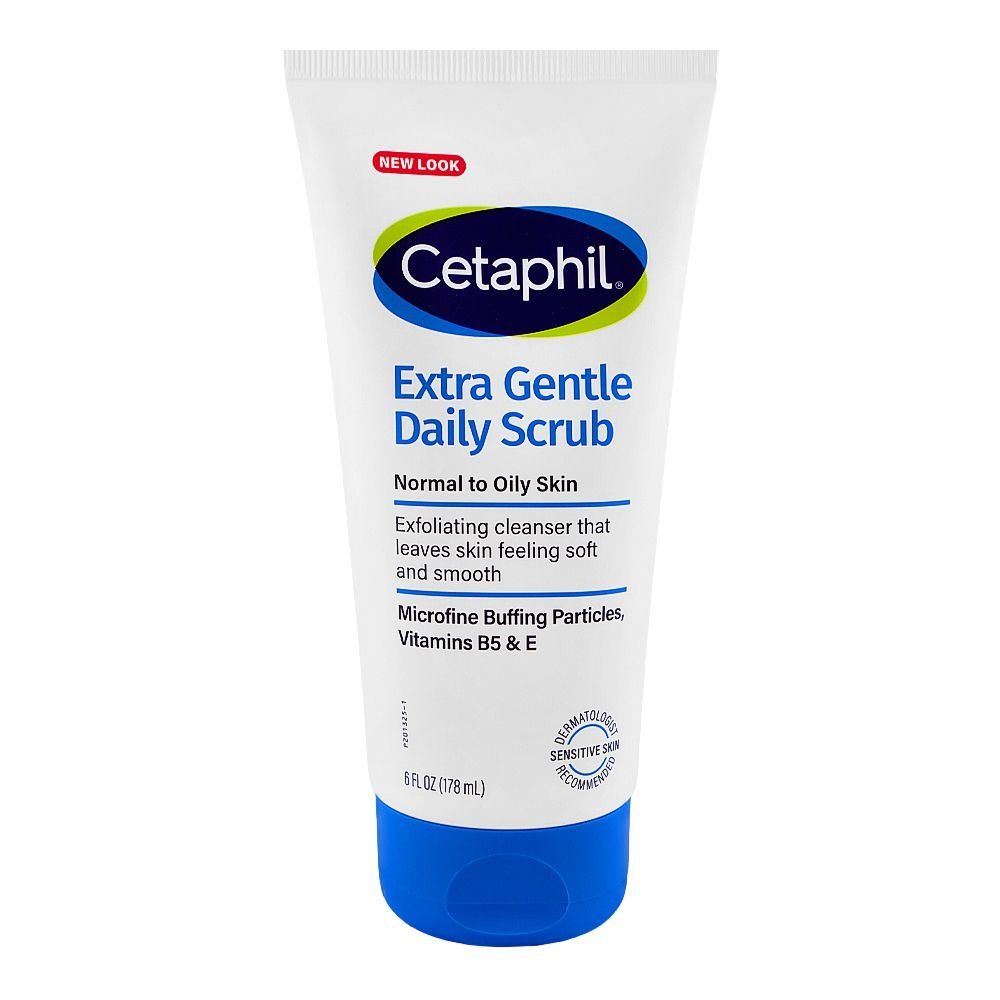 Cetaphil Extra Gentle Daily Scrub Normal To Oily Skin, Paraben Free, For Sensitive Skin (178ml)