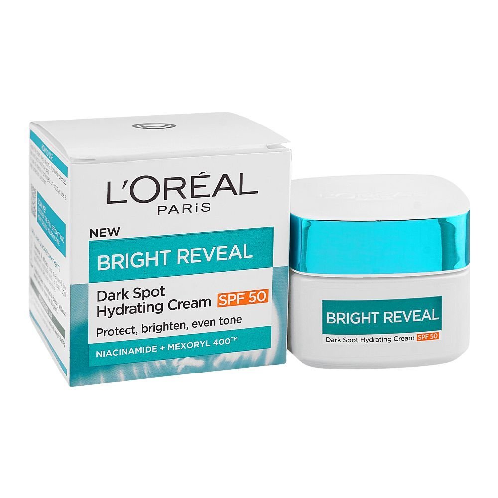 Loreal Paris Bright Reveal Dark Spot Spf50 Protect, Brighten, Even Tone Niacinamide + Mexoryl 400 Cream (50ml)