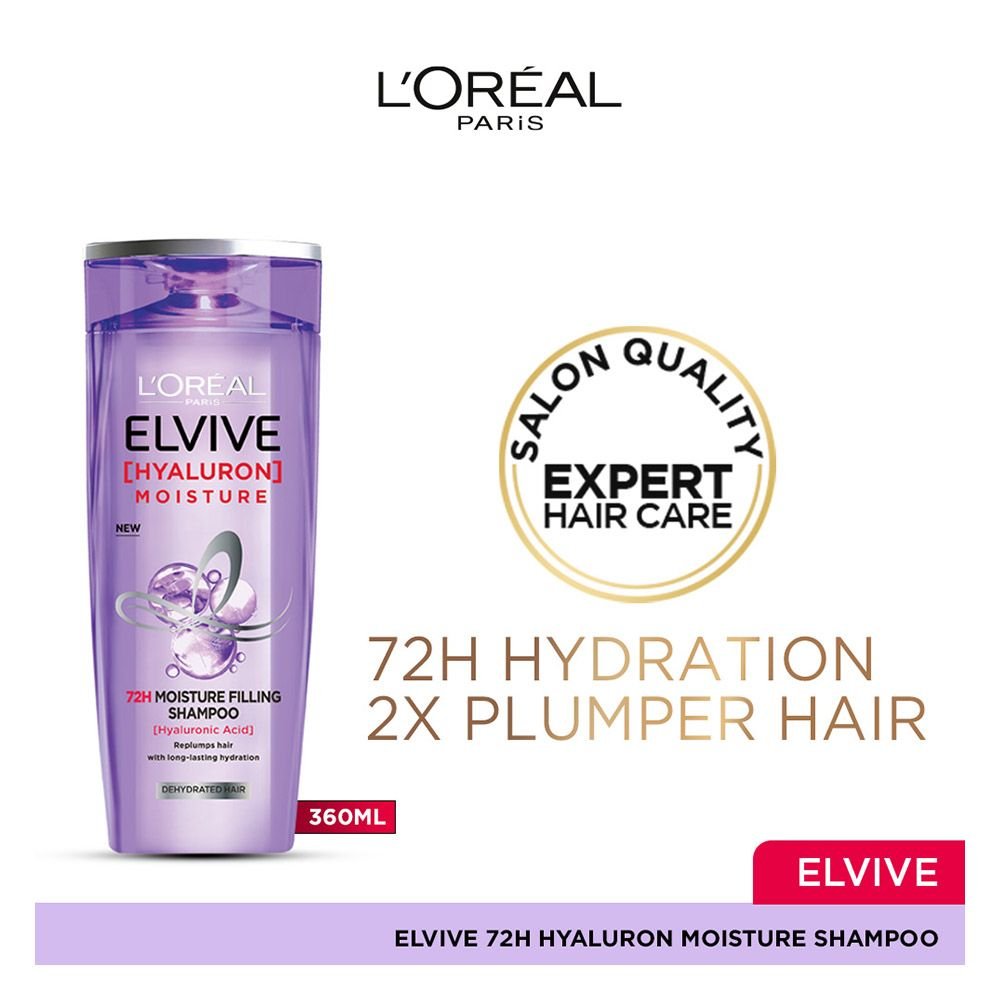 Loreal Paris Elvive Hyaluron Moisture 72h Moisture Filling Shampoo (360ml)