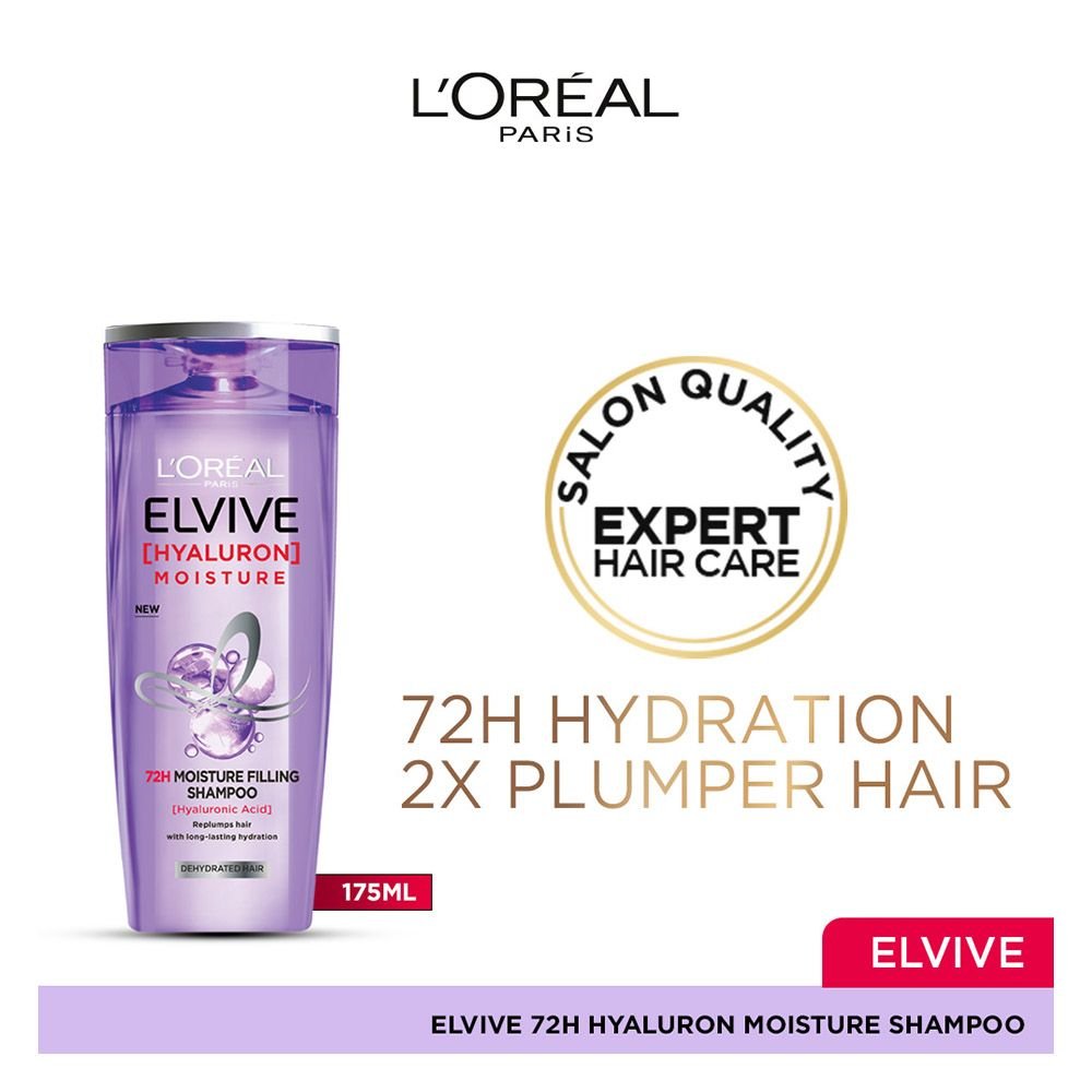 Loreal Paris Elvive Hyaluron Moisture 72h Moisture Filling Shampoo (175ml)