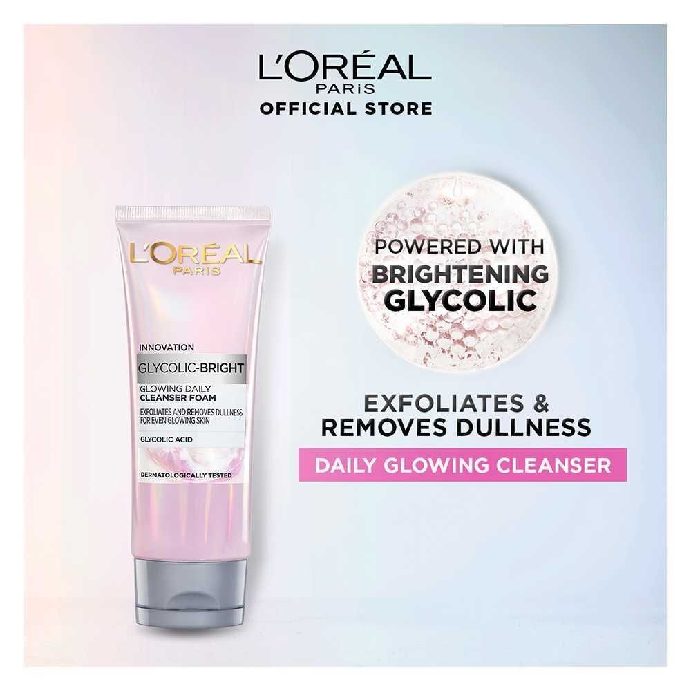 Loreal Paris Glycolic-Bright Glowing Daily Face Wash (100ml)