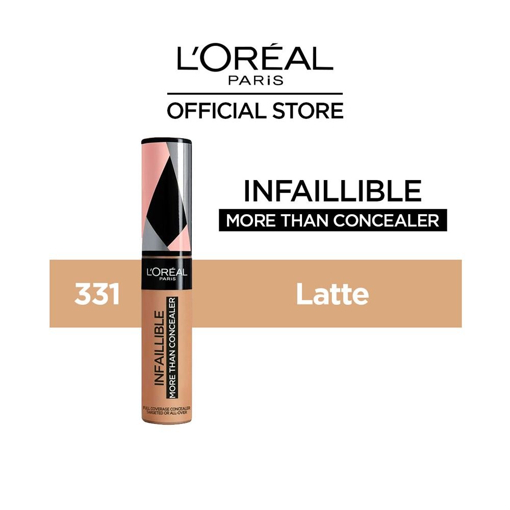 Loreal Paris Infaillible Full Wear More Than Concealer, Full Coverage Concealer, 331 Latte