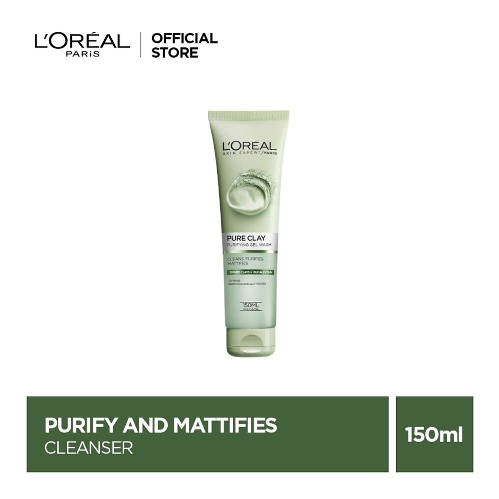 Loreal Paris Pure Clay Eucalyptus Purifying Gel Wash (150ml)