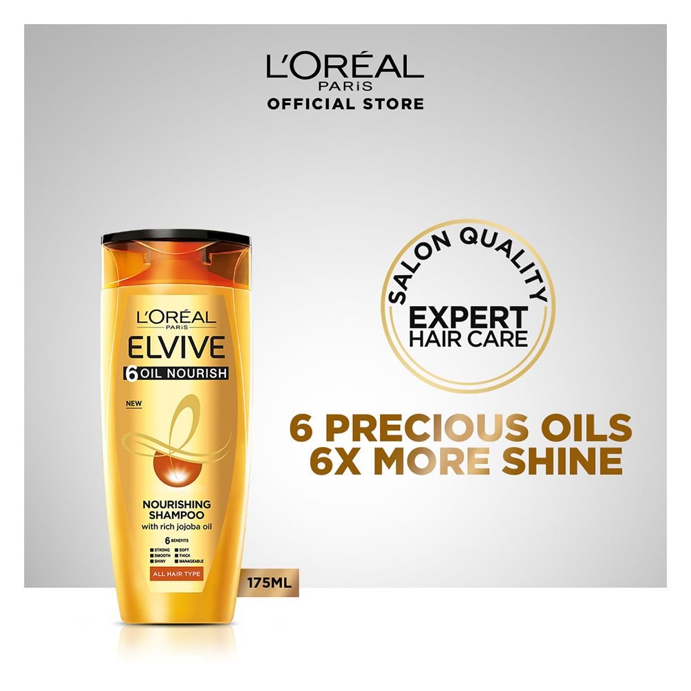 Loreal Paris 6 Oil Nourish Scalp + Hair Nourishing Shampoo (175ml)