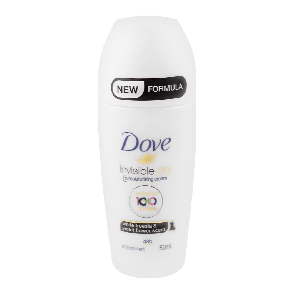 Dove Invisible Dry White Freesia & Violet Flower Roll On, Anti-Perspirant (50ml)
