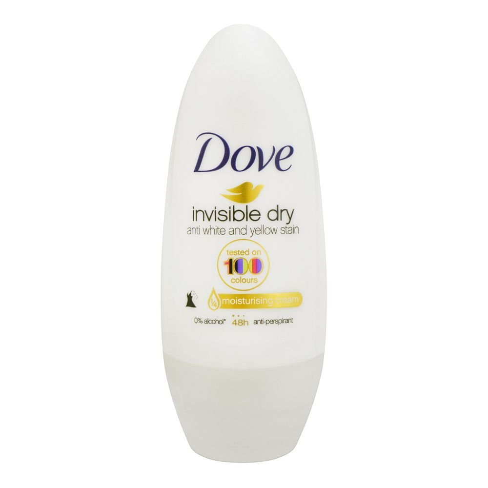 Dove Invisible Dry Anti White And Yellow 48 Hour Anti-Perspirant Deodorant Roll On (40ml)