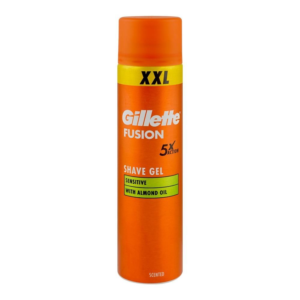 Gillette Fusion Shave Foam With Almond Oil 5x Action For Sensitive Skin Xxl (240ml)