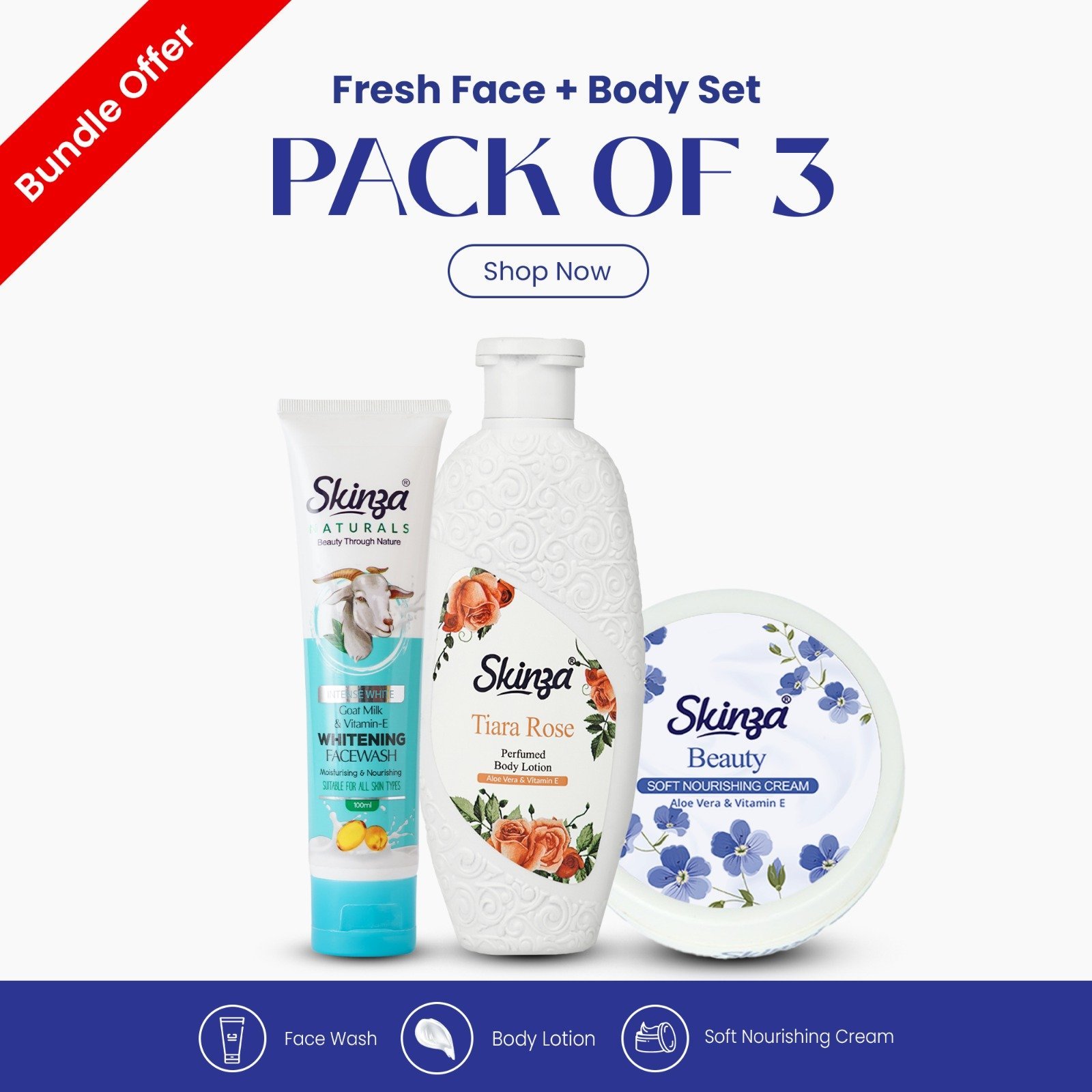 Skinza Fresh Face Body Set (Pack Of 3)