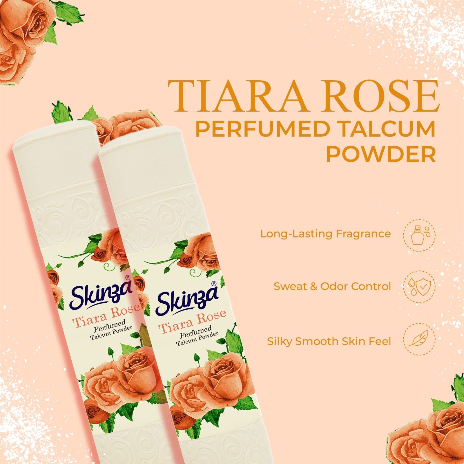 Skinza Tiara Rose Perfumed Talcum Powder (250gm)