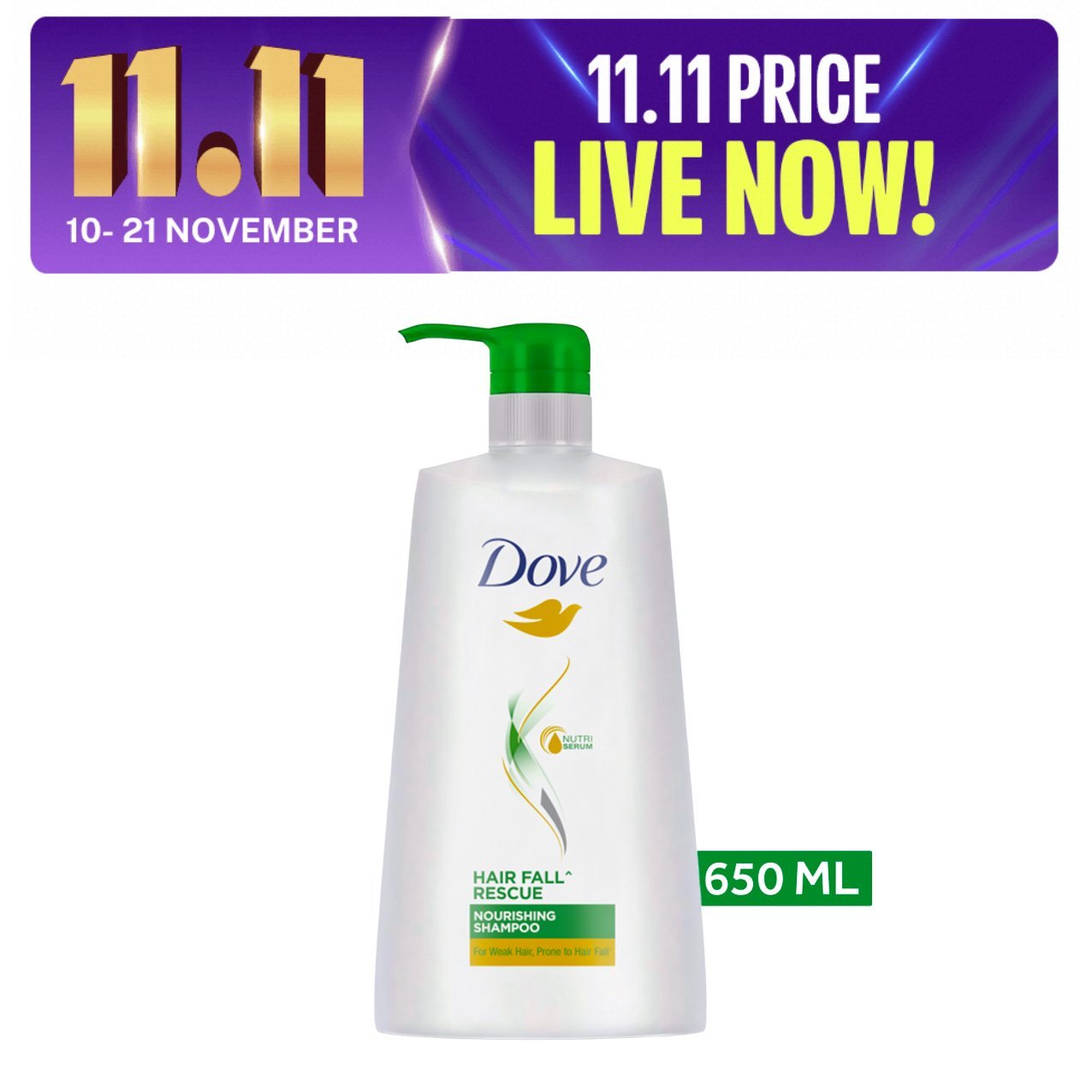 Dove Shampoo Hairfall Rescue (650ml)