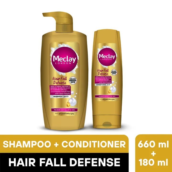 Meclay London Hair Fall Defense Shampoo 660ml + Conditioner 180ml Pair