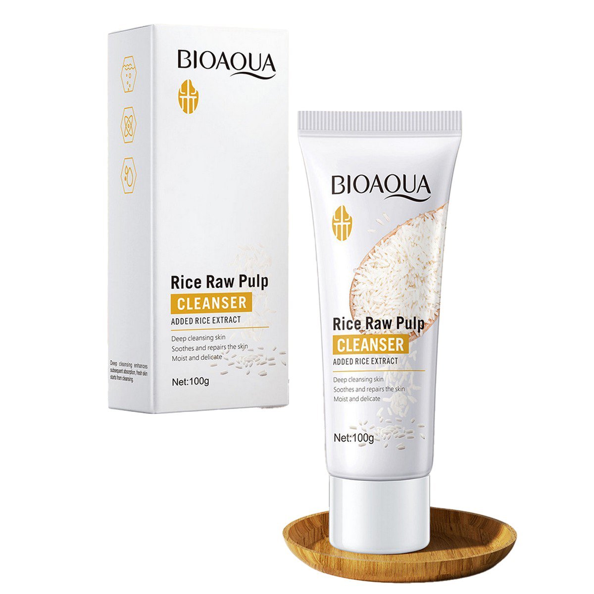 Bioaqua Rice Face Wash Raw Pulp Cleanser (100gm)