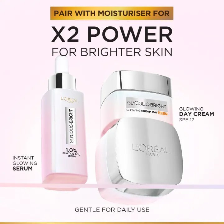 Loreal Paris Glycolic Bright Glowing Day Cream Spf17 (50ml)