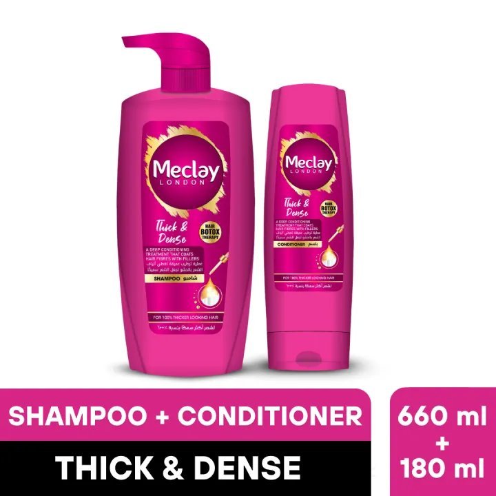 Meclay London Thick & Dense Shampoo (660ml) + Conditioner (180ml) Pair
