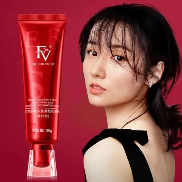 Fv Foundation Tube China Red Original (Ivory) Oil Absorb Liquid Foundation Best Tube Foundation Full Coverage Base (30gm)