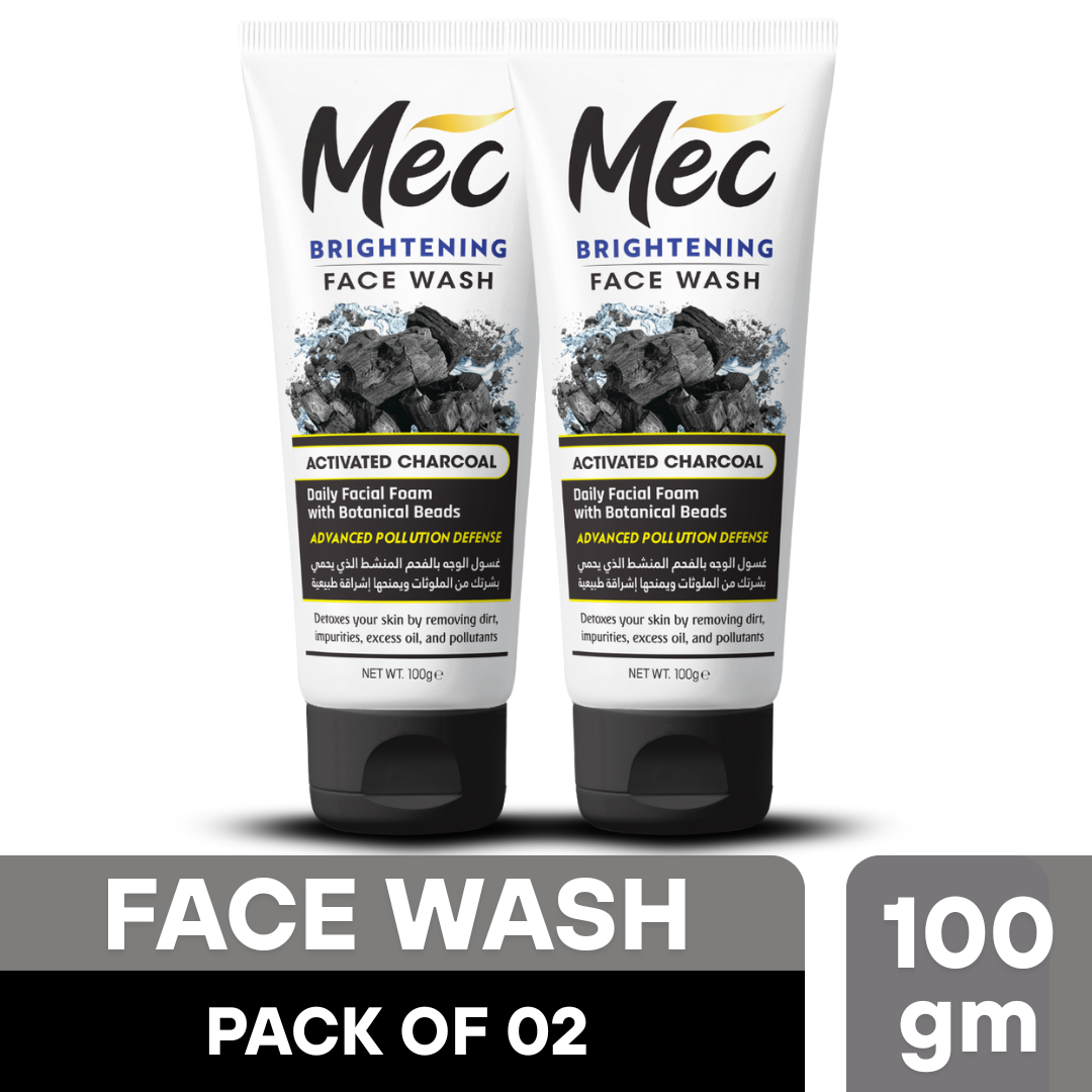 Mec Brightening Activated Charcoal Face Wash (100gm) (Pack Of 2)
