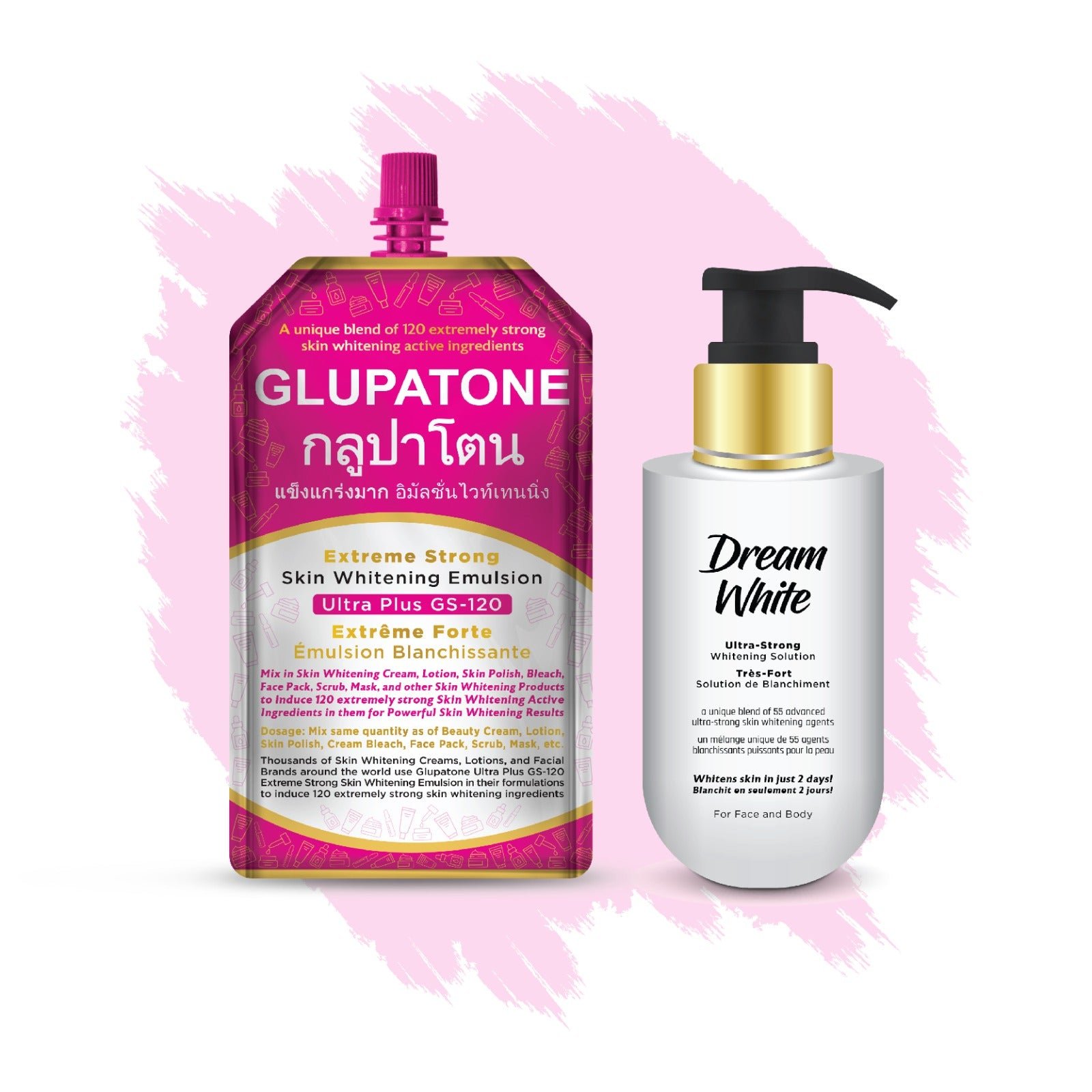 Glupatone Extreme Strong Emulsion (50ml) With Dream White Solution (100ml)