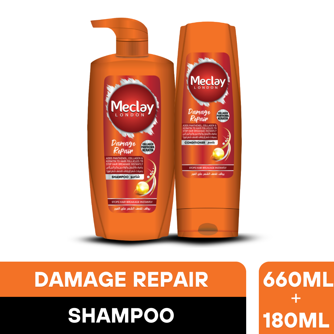 Meclay London Damage Repair Shampoo (660ml) + Conditioner Pair Box (Save Rupees 200)